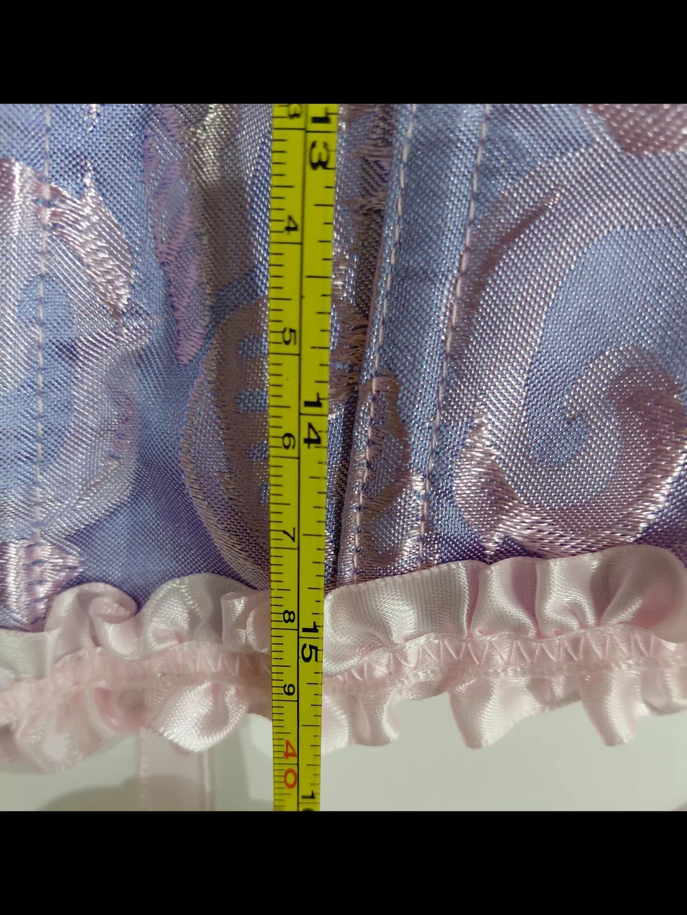 SHEIN Lavender Brocade Corset with Pink Trim